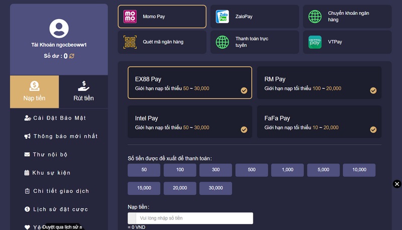 Nạp tiền nhanh chóng thông qua ví Momopay nhiều người chọn 