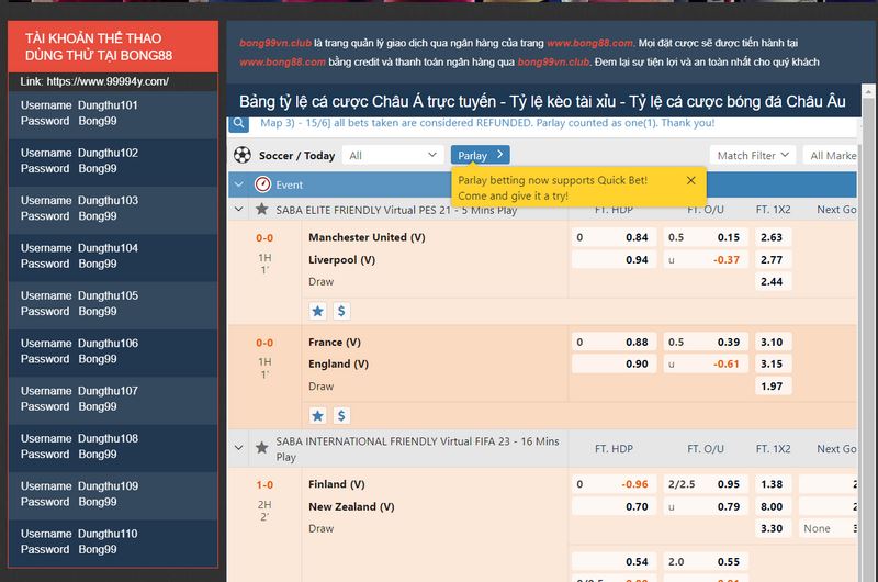 Tham gia sảnh sports đặt cược nhiều kèo có tỷ lệ ăn cao 