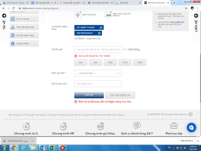 Nạp tiền BK8 bằng cách sử dụng ví điện tử