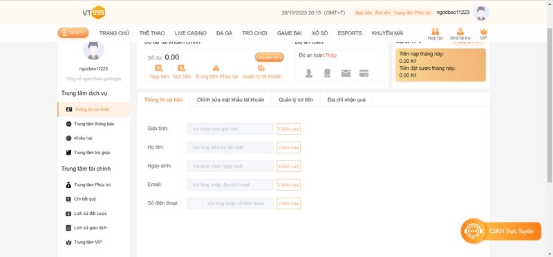 Đăng ký VT999 nhưng không đăng nhập trong thời gian 1 năm sẽ bị tạm khóa