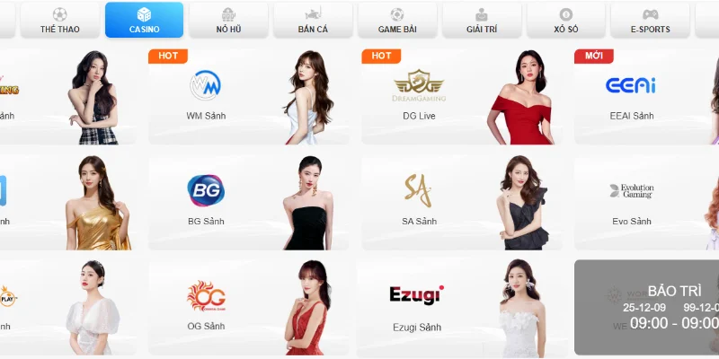 Live Casino tái hiện không gian sòng bài chân thực