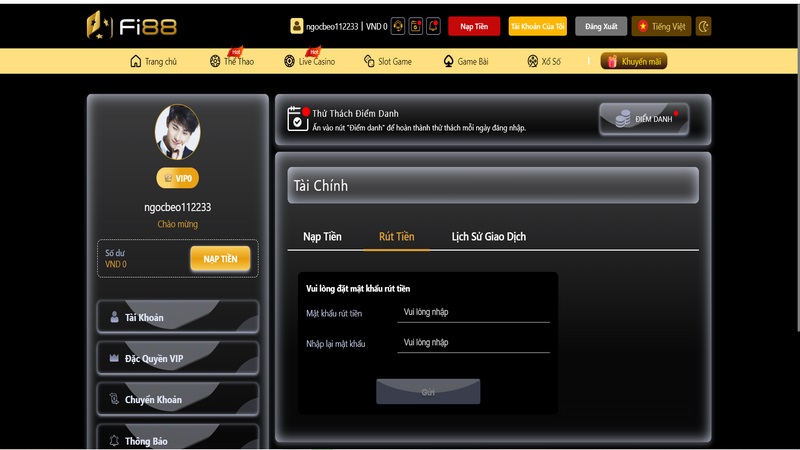 Cách rút tiền Fi88 về ngân hàng siêu tốc chỉ với 3 bước